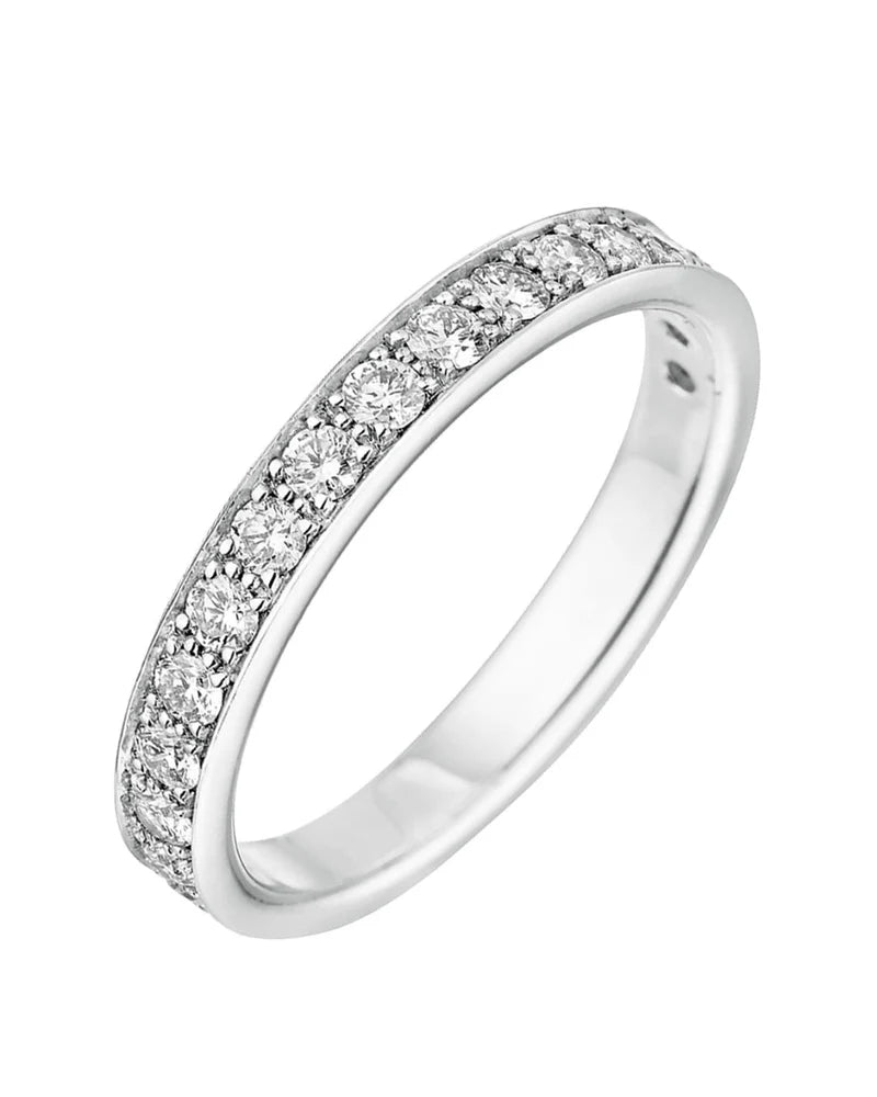 0.51 CT Round Shaped Moissanite Channel Setting Wedding Band