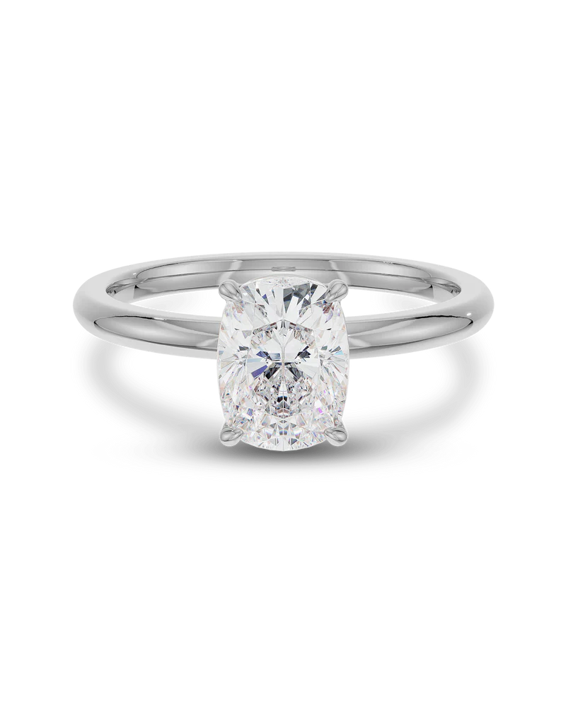 2.5 -4.5 CT Cushion  Moissanite Solitaire Engagement Ring