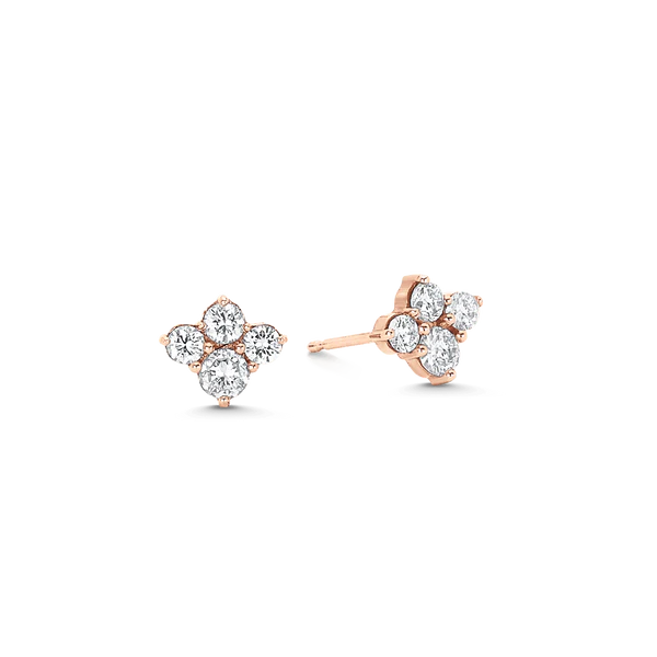 1.03 TCW Round Moissanite Diamond Cluster Stud Earrings