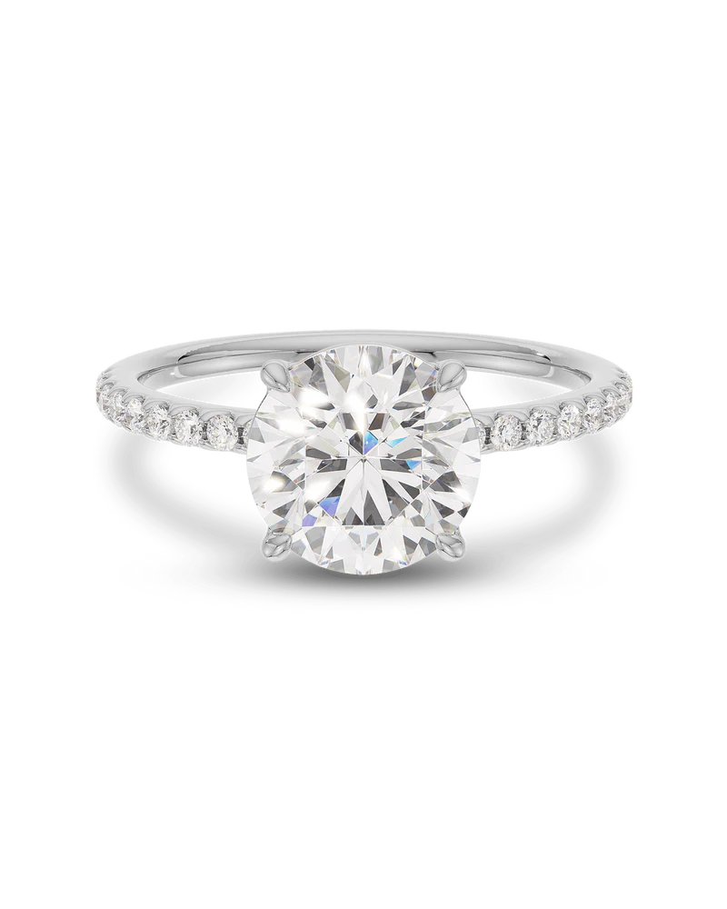 1.5 -3.5 CT Round CVD Moissanite Pave Engagement Ring