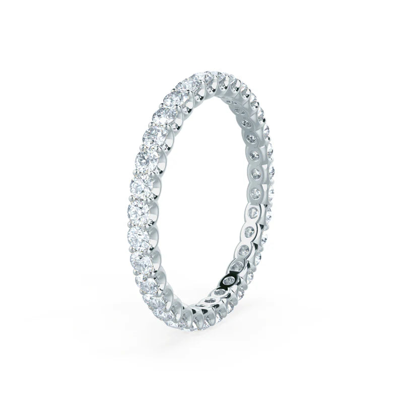 0.44 CT Round Shaped Moissanite Half Eternity Wedding Band