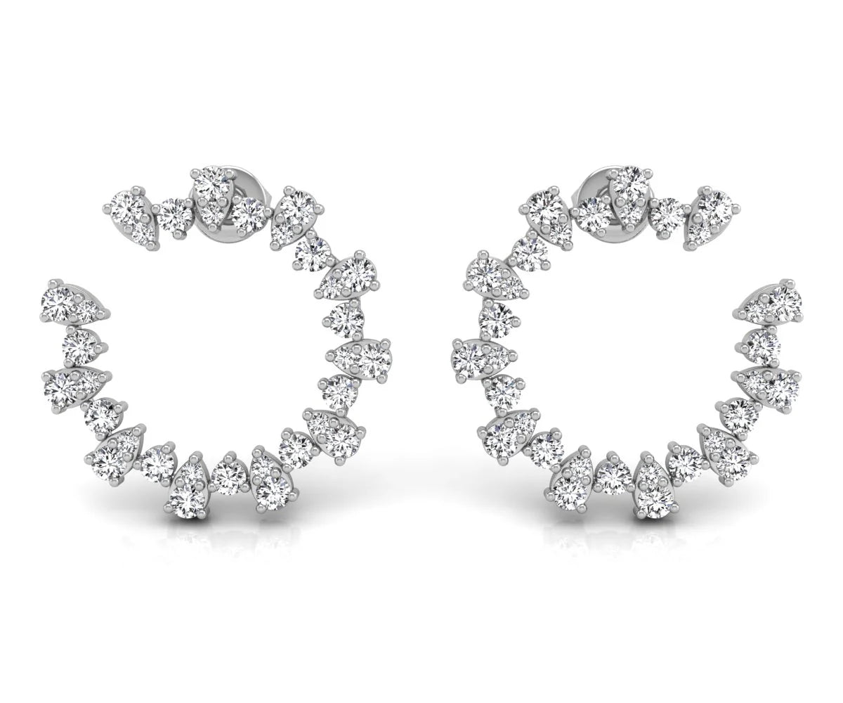 1.60CT Pear & Round Cut CVD Lab Grown Diamond Earrings For Her