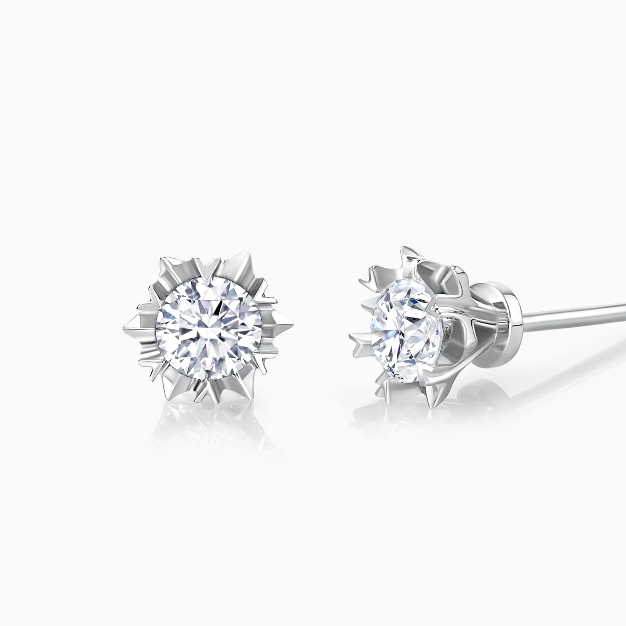 0.2CT Round Cut Solitaire CVD Lab Grown Diamond Earrings