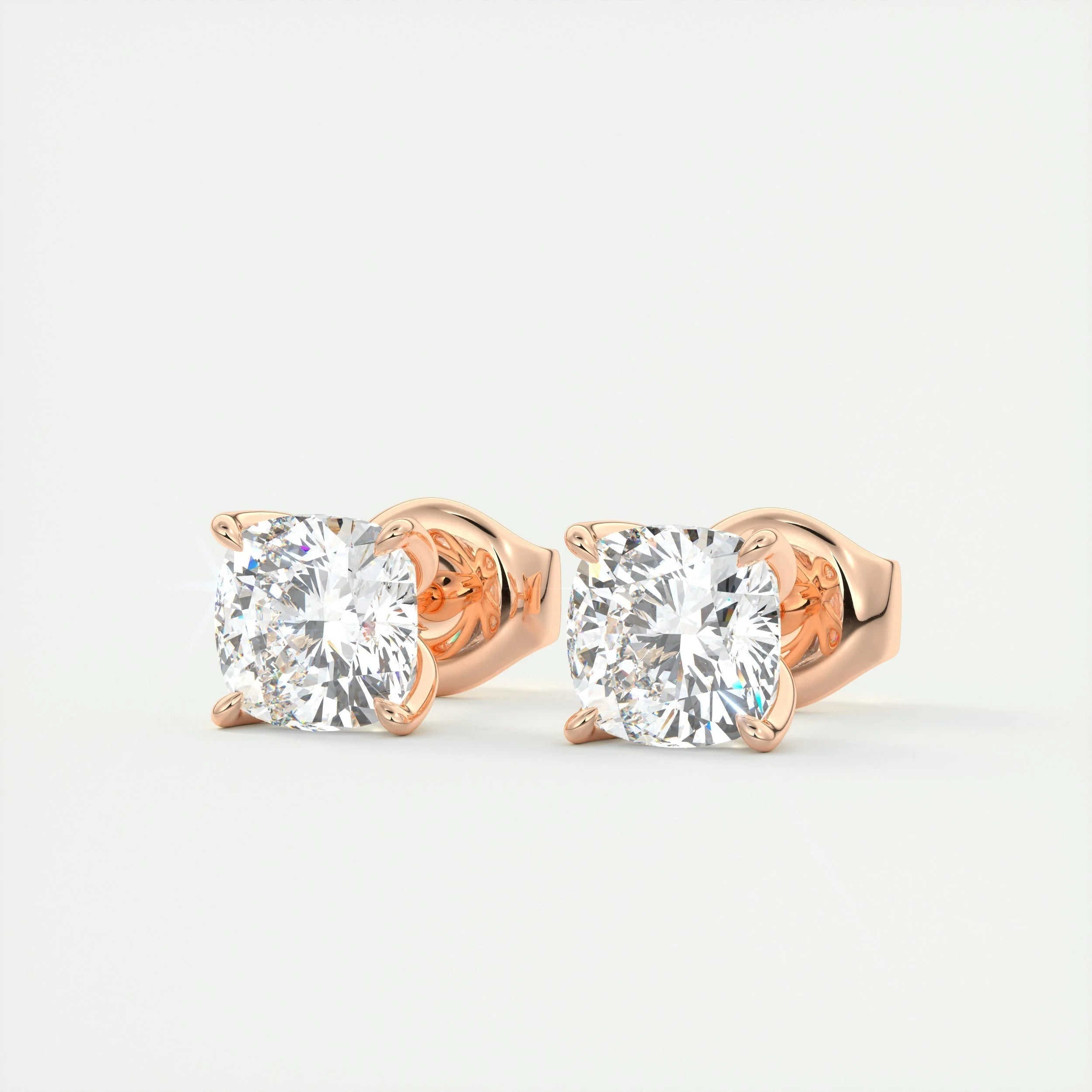 1.0 CT Round Solitaire G/VS Lab Grown Diamond Earrings