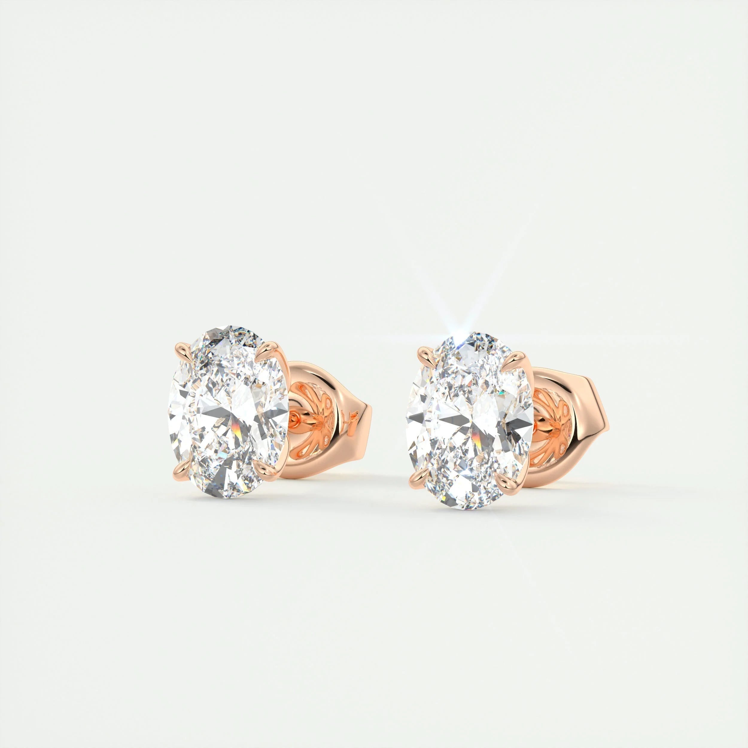 1.0 - 2.0 CT Oval Solitaire G/VS Lab Grown Diamond Earrings